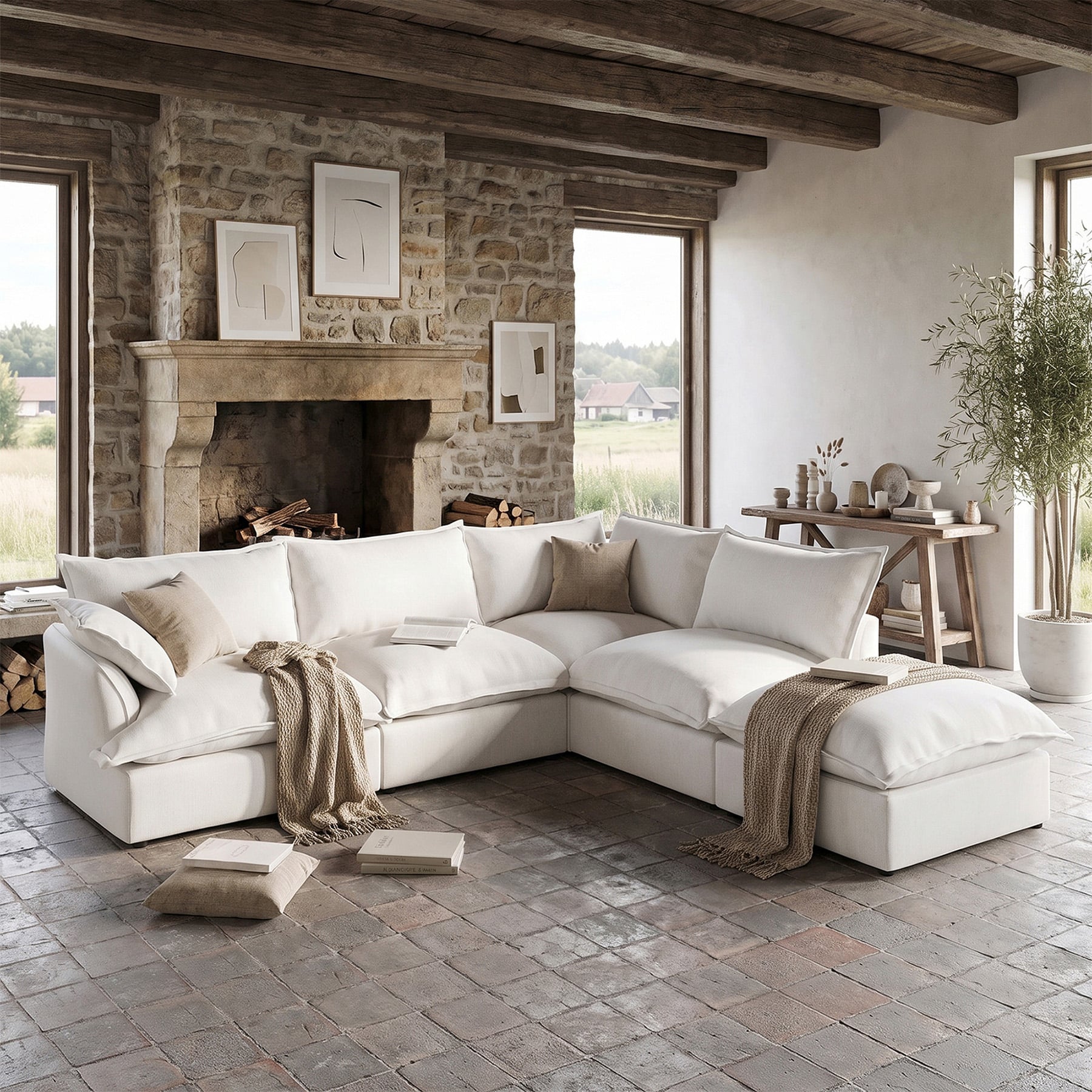 Cozyee Sofa Sectional Open end 5 Pieces Modular - Intuition Decor