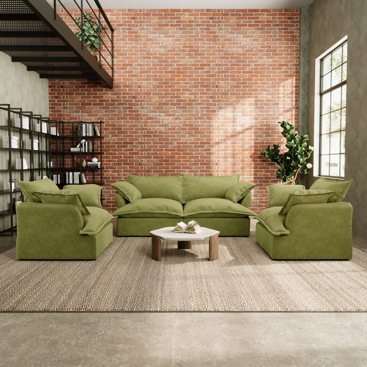 Cozyee Sofa Loveseat with Armchairs