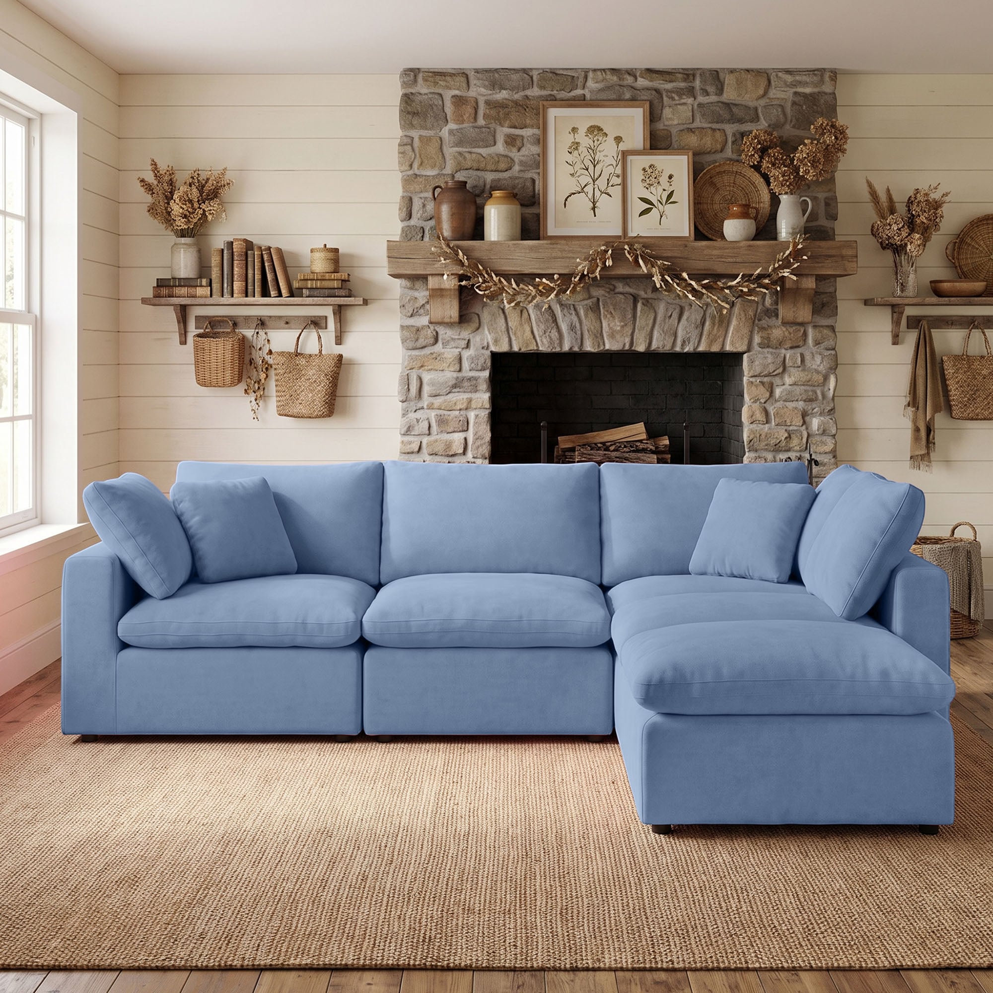 Nubes Cloud Classic 5-Piece Modular Sofa Includes Ottoman