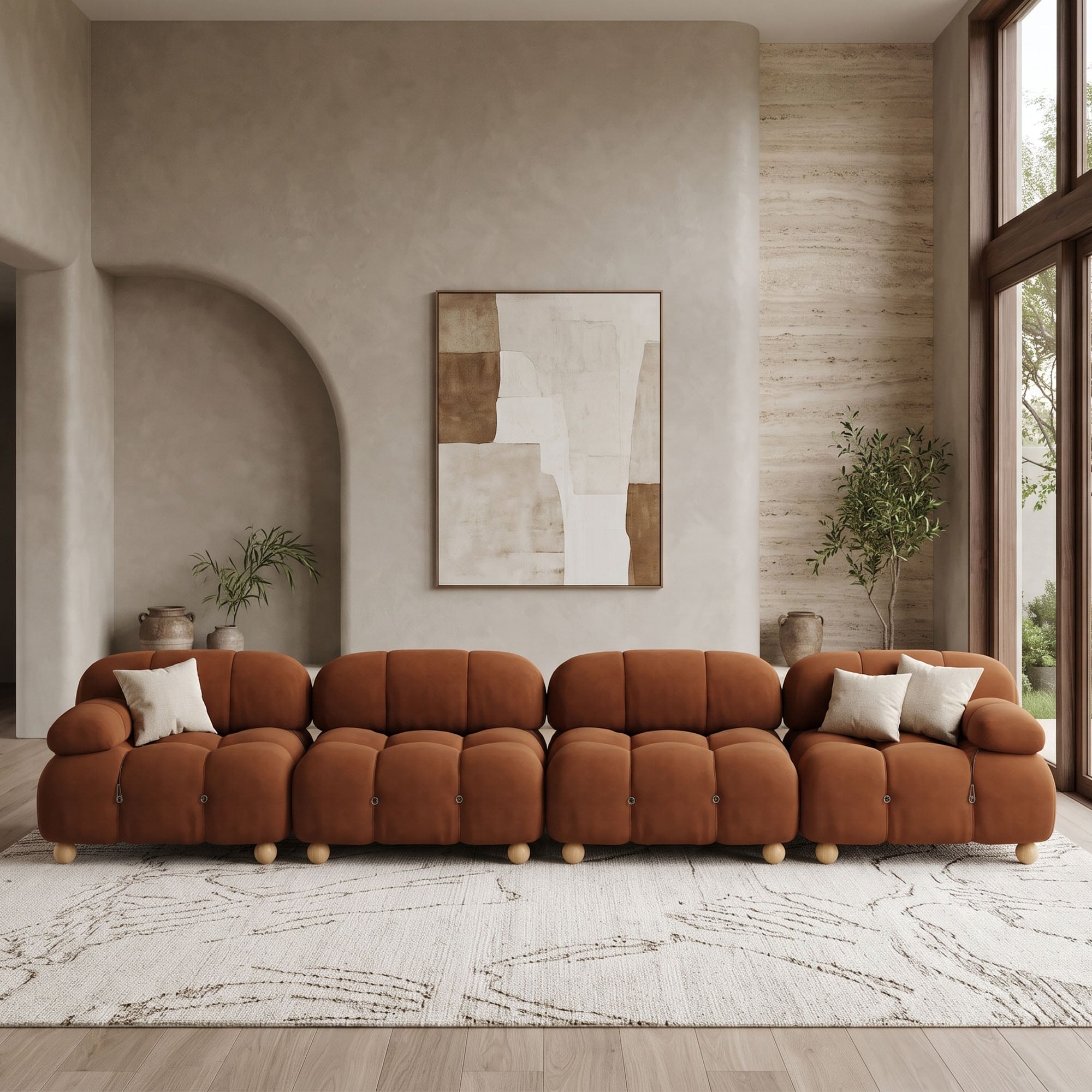Alessi Modular Sectional Sofa Four Seater