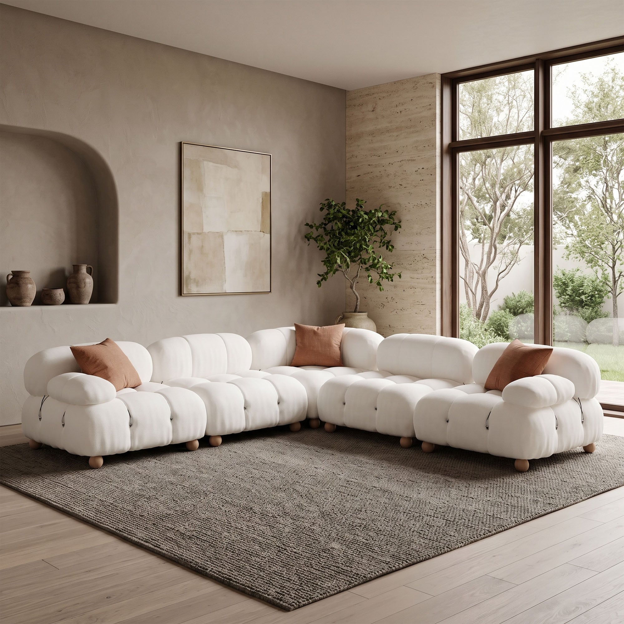Alessi Modular Sectional Sofa Chaise 5 Pieces V shape