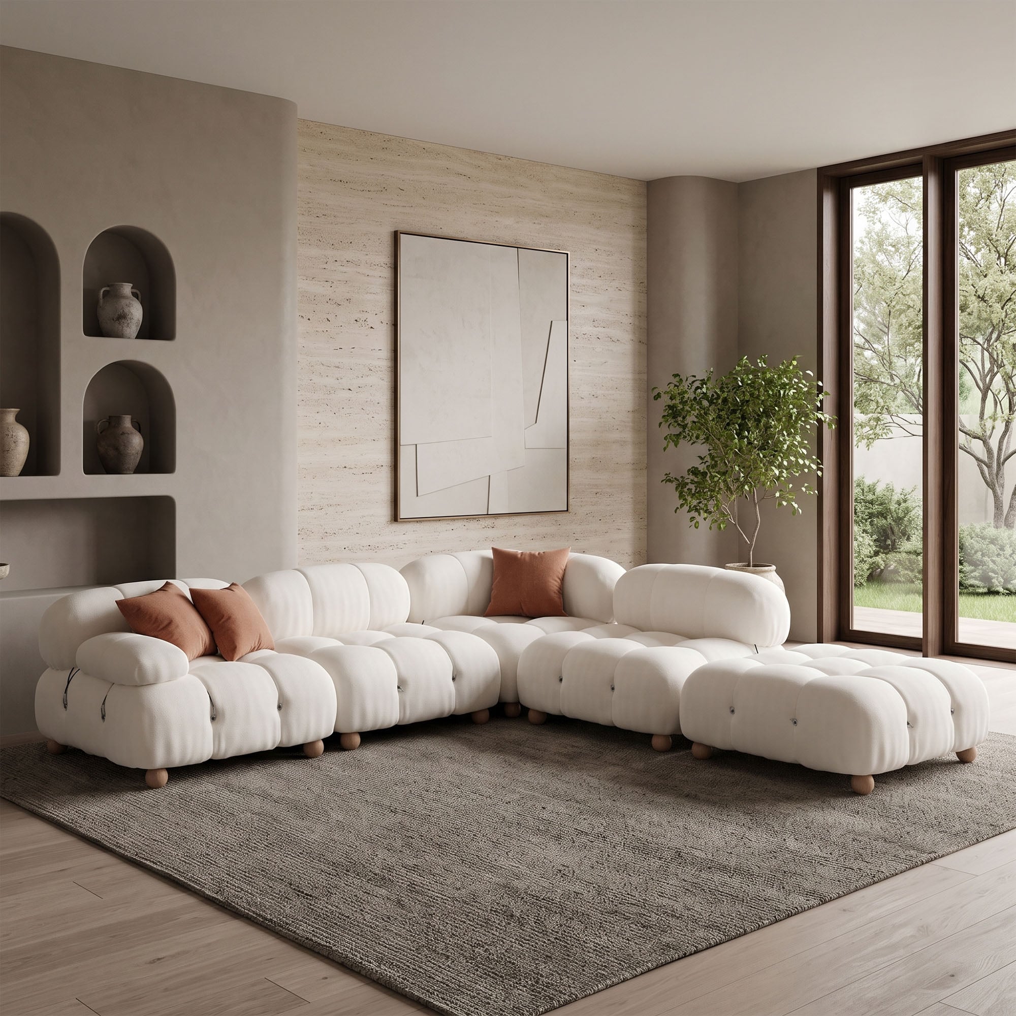 Alessi Modular Sectional Sofa Chaise Open End 5 Pieces