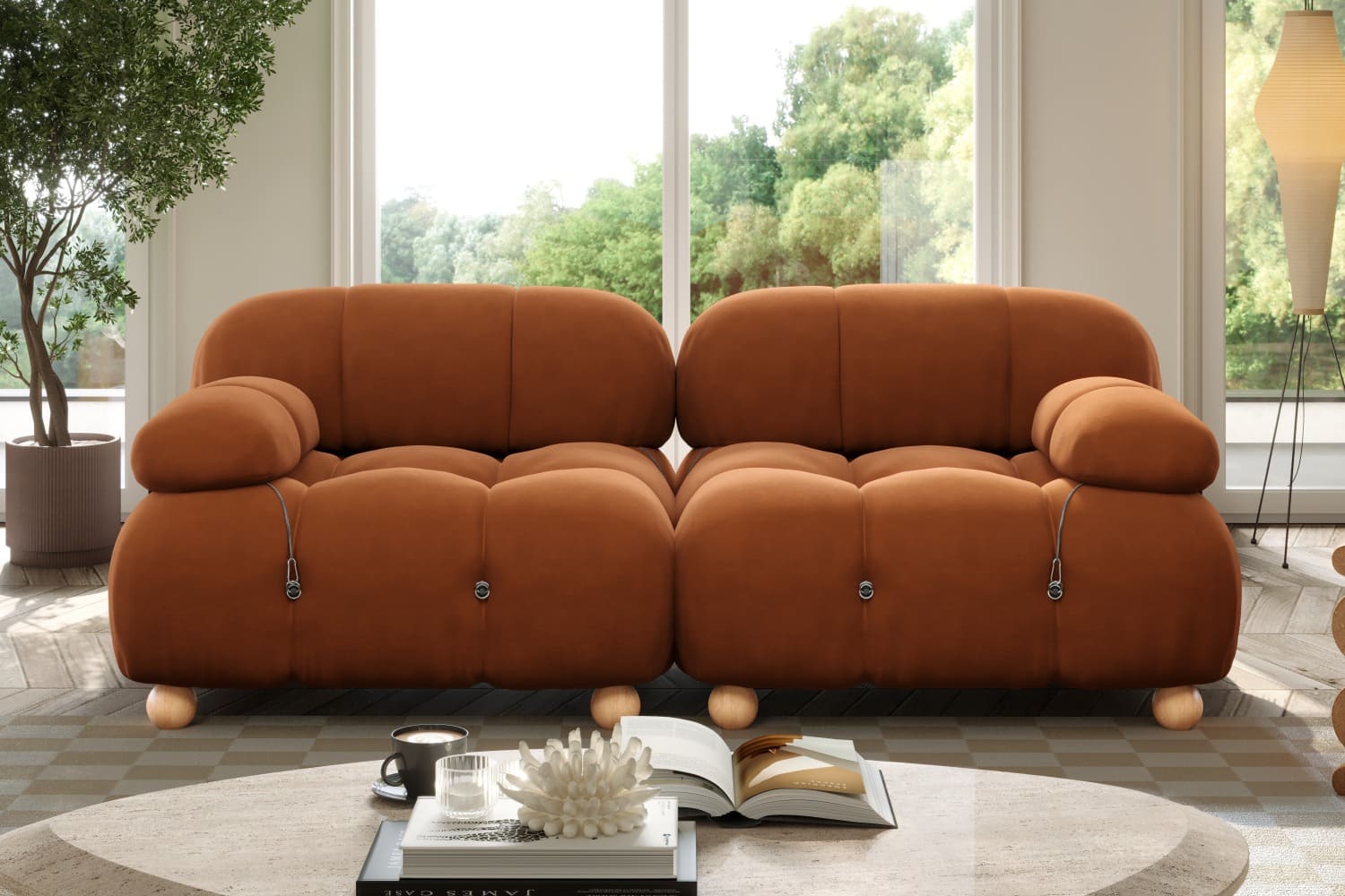 Alessi Modular Sectional Sofa Two Seater Loveseat - Intuition Decor