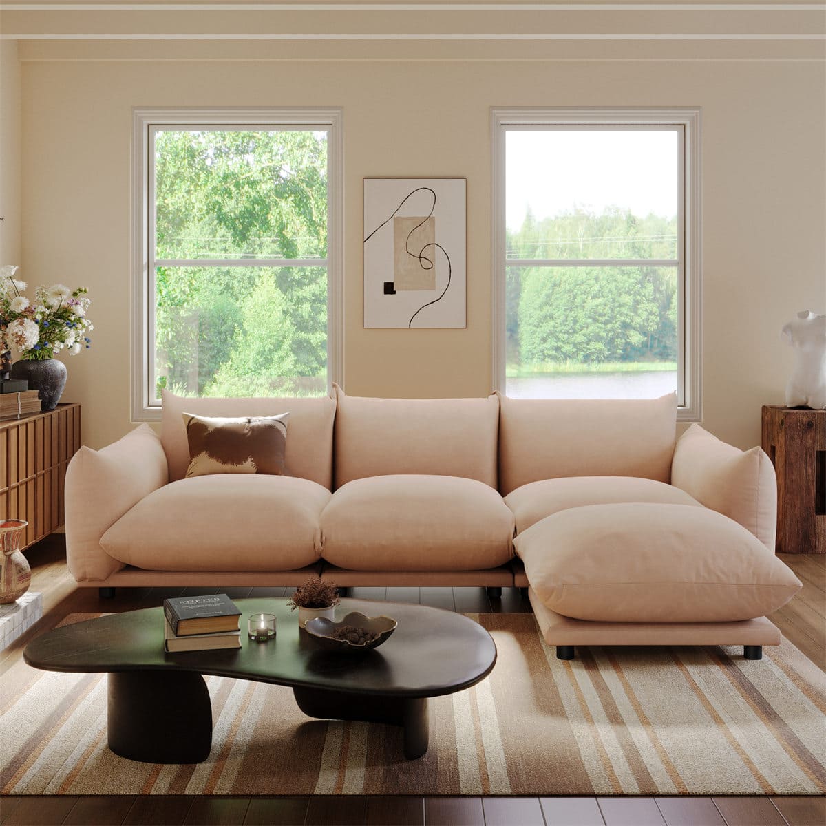 Bellus Upholstery Modular Sofa L Shape 4 pieces
