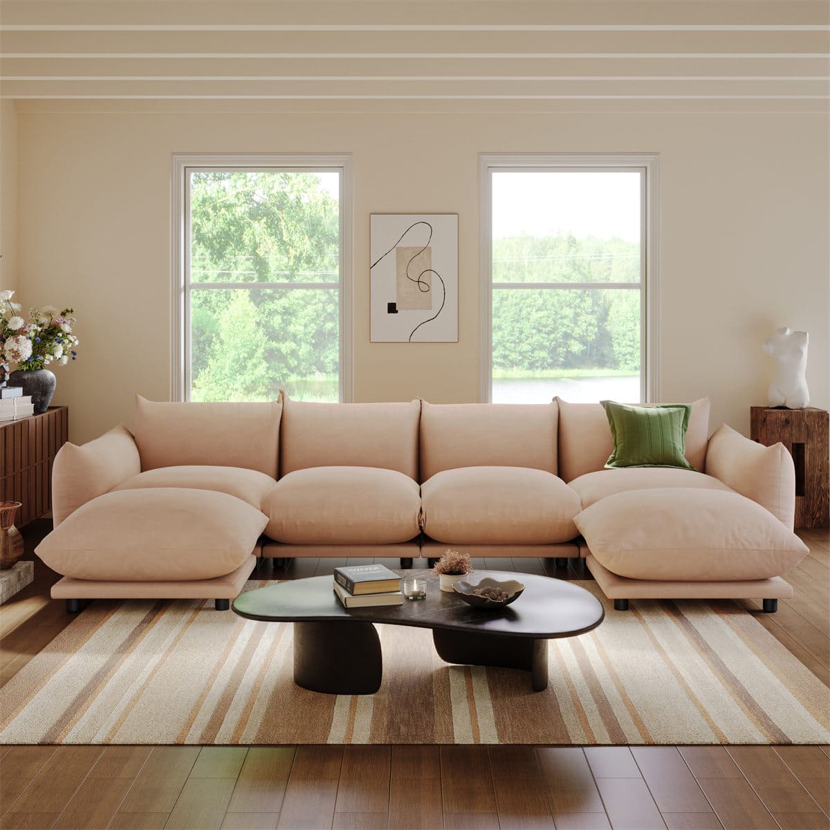 Bellus Upholstery Modular Sofa U Shape 6 pieces - Intuition