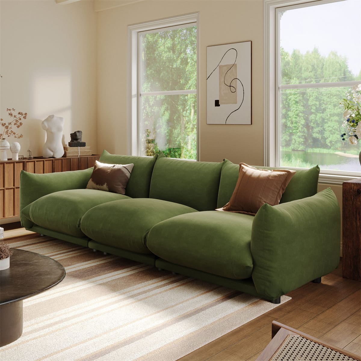 Bellus Upholstery Sofa Three Seater - Intuition Decor