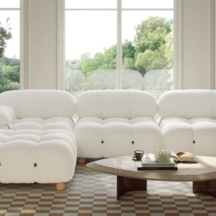 Alessi Modular Sectional Sofa Three Seater with Ottoman
