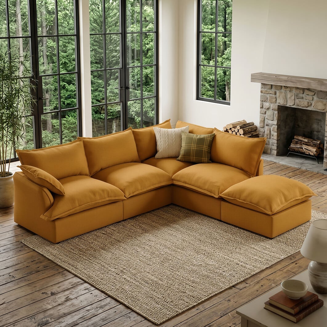 Cozyee Sofa Sectional Open end 5 Pieces Modular